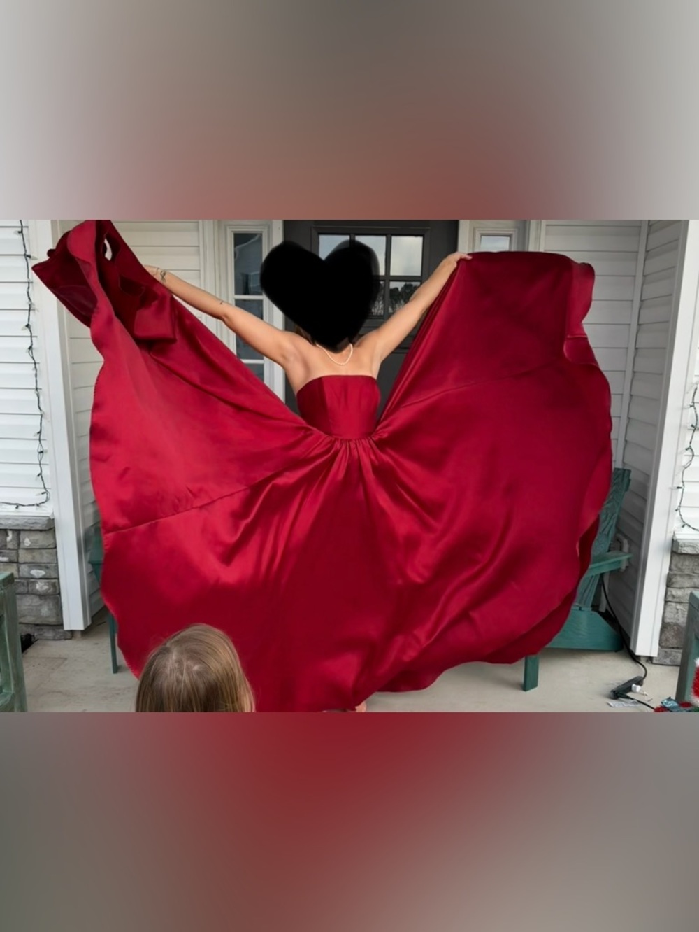 Badgley Mischka Strapless Red Ball Gown
